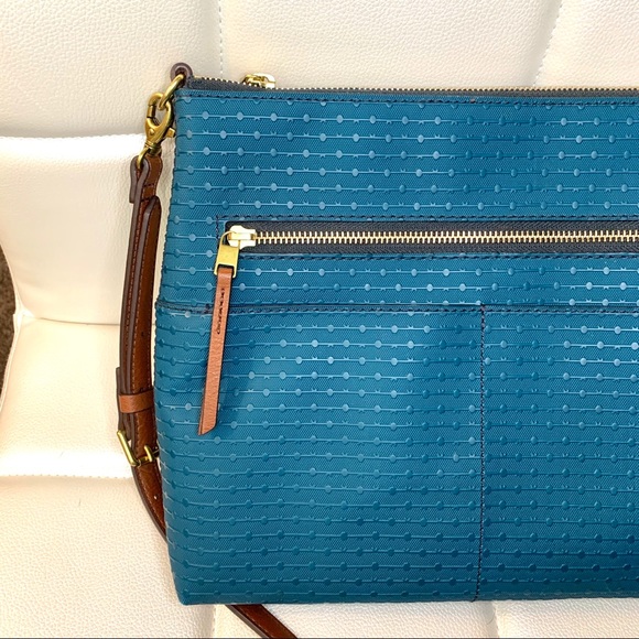 Fossil Handbags - Fossil | Teal Textured Crossbody Bag